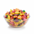 Colorful Mixed Fruit Candies in Glass Bowl